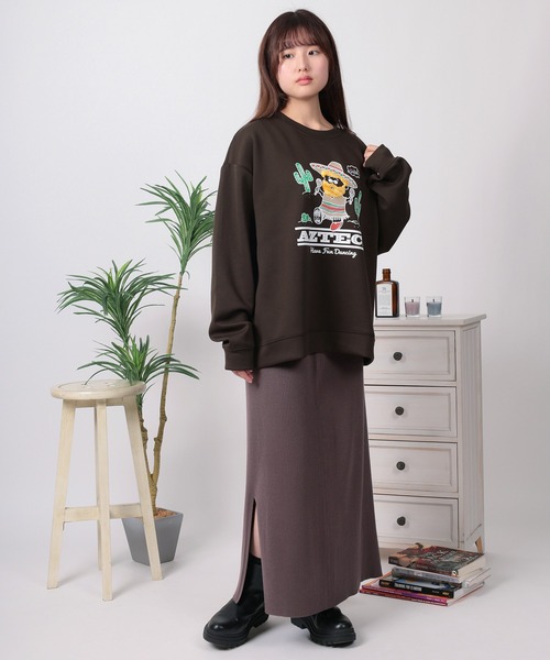 make a ray!(メイク ア レイ!)の「【84】オジー トラベルデザイン ダンボールニット スウェット(スウェット・レディース・ラベンダー/ホワイト系その他2/ブラック/ホワイト系その他3/ブラウン/ライトグリーン/ホワイト系その他/ホワイト・L/M)」の20枚目の写真
