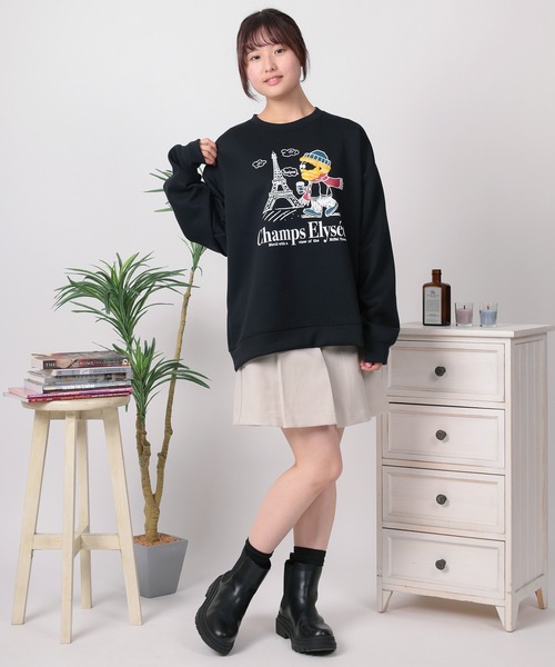 make a ray!(メイク ア レイ!)の「【84】オジー トラベルデザイン ダンボールニット スウェット(スウェット・レディース・ラベンダー/ホワイト系その他2/ブラック/ホワイト系その他3/ブラウン/ライトグリーン/ホワイト系その他/ホワイト・L/M)」の17枚目の写真