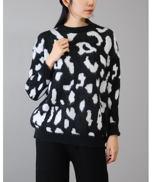 NKNIT(ンニット) アニマル柄ニット24AW-N030 セール】アニマル柄 ニット プルオーバー（ニット/セーター）｜Doumoi