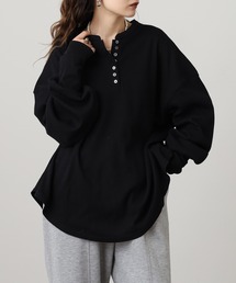 ヘンリーネックフレアプルオーバー