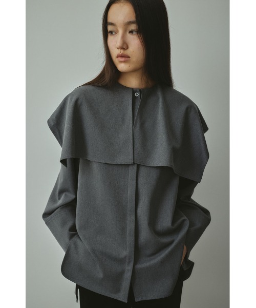 seyto ロングフリルビックカラーシャツ ビックカラーシャツブラウス