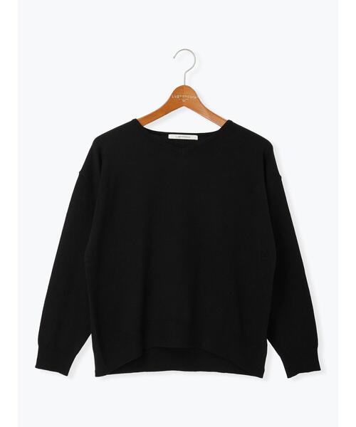 Lugnoncure（ルノンキュール）の「もちもちVネックニット（ニット/セーター・レディース・ブルー/ブラック/レッド/ベージュ・F）」の2枚目の写真