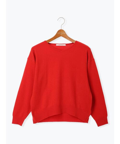 Lugnoncure（ルノンキュール）の「もちもちVネックニット（ニット/セーター・レディース・ブルー/ブラック/レッド/ベージュ・F）」の13枚目の写真