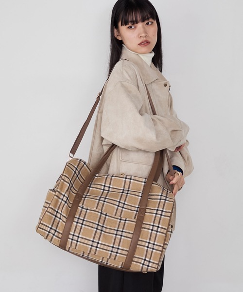 美波MINAMI チェック柄ボストンバッグ 美波MINAMI チェック柄ボストンバッグ - メルカリ