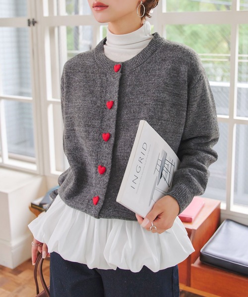 KOBE LETTUCE（コウベレタス）の「[ 選べる2ネックtype ] シアーバルーンペプラムトップス（シャツ/ブラウス・レディース・ブラック/ホワイト系/ブラウン系/ブラウン/オフホワイト/グレー系/チャコール/ブラック系・M）」の10枚目の写真