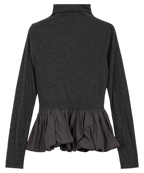 KOBE LETTUCE（コウベレタス）の「[ 選べる2ネックtype ] シアーバルーンペプラムトップス（シャツ/ブラウス・レディース・ブラック/ホワイト系/ブラウン系/ブラウン/オフホワイト/グレー系/チャコール/ブラック系・M）」の22枚目の写真