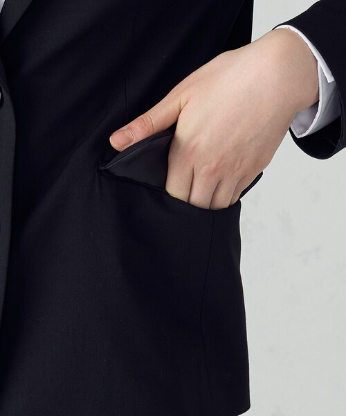 COMME CA ISM（コムサイズム）の「【セットアップ対応】SUPER-TEX ウール混トロピカルストレッチ テーラードジャケット（スーツジャケット・レディース・ブラック・X-SMALL/SMALL/MEDIUM/LARGE/X-LARGE）」の11枚目の写真