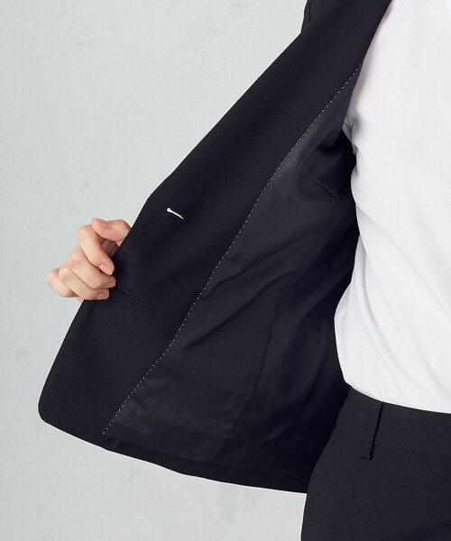 COMME CA ISM（コムサイズム）の「【セットアップ対応】SUPER-TEX ウール混トロピカルストレッチ テーラードジャケット（スーツジャケット・レディース・ブラック・X-SMALL/SMALL/MEDIUM/LARGE/X-LARGE）」の13枚目の写真