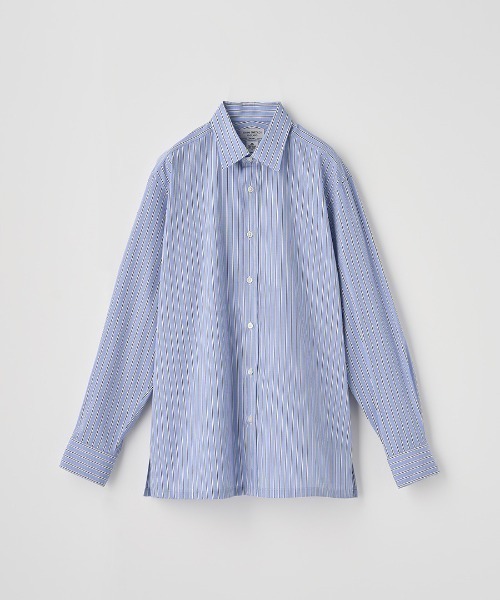 JOHN SMEDLEY(ジョンスメドレー)の「TOMAS MASON ポプリンコットンレギュラーシャツ(シャツ/ブラウス・メンズ・ネイビー/ホワイト/その他・3/1/2)」の3枚目の写真