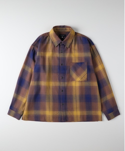 BACK NUMBER（バックナンバー）の「【BACK NUMBER】オーバーサイズチェックシャツジャケット（シャツ/ブラウス・メンズ・イエロー/ブルー/ブラウン・XL/L/M）」の3枚目の写真