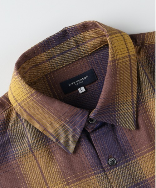 BACK NUMBER（バックナンバー）の「【BACK NUMBER】オーバーサイズチェックシャツジャケット（シャツ/ブラウス・メンズ・イエロー/ブルー/ブラウン・XL/L/M）」の5枚目の写真