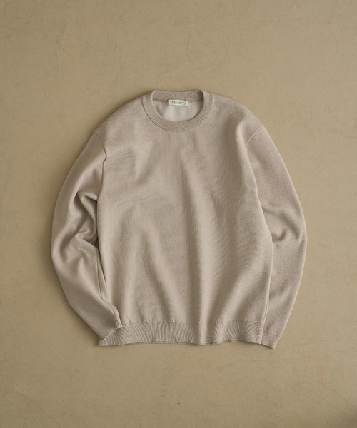 PUBLIC TOKYO（パブリックトウキョウ）の「【春先も大活躍】バウンドウールクルーネックニット /洗える/オフィスカジュアル/通勤/毛玉防止（ニット/セーター・メンズ・グレー/グレイッシュベージュ/ホワイト/ブラック/ダークグレー・1/4/3/2）」の2枚目の写真