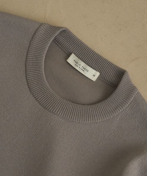 PUBLIC TOKYO（パブリックトウキョウ）の「【春先も大活躍】バウンドウールクルーネックニット /洗える/オフィスカジュアル/通勤/毛玉防止（ニット/セーター・メンズ・グレー/グレイッシュベージュ/ホワイト/ブラック/ダークグレー・1/4/3/2）」の8枚目の写真