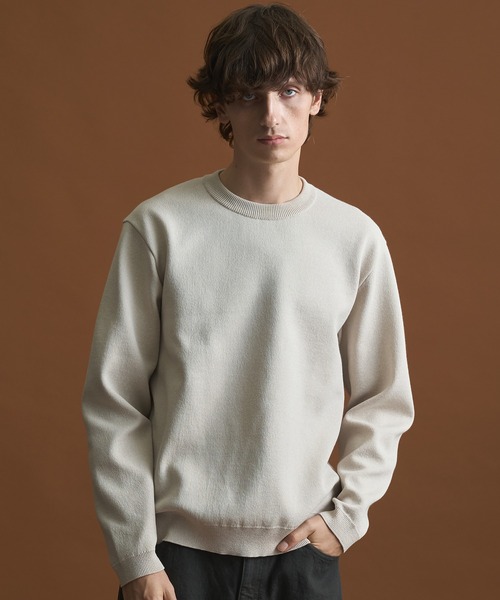 PUBLIC TOKYO（パブリックトウキョウ）の「【春先も大活躍】バウンドウールクルーネックニット /洗える/オフィスカジュアル/通勤/毛玉防止（ニット/セーター・メンズ・グレー/グレイッシュベージュ/ホワイト/ブラック/ダークグレー・1/4/3/2）」の16枚目の写真