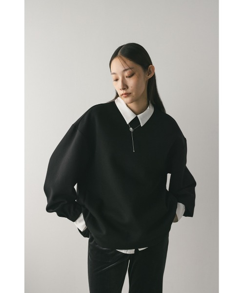 STYLEMIXER(スタイルミキサー)の「バックパネルポンチスウェットトップ(スウェット・レディース・ブラック/アイボリー/グレー・FREE)」の9枚目の写真