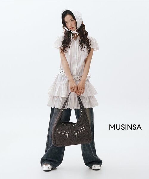 RONRON（ロンロン）の「ROUND COLLAR FRILL KANGKANG SHIRT DRESS PINK STRIPE（ワンピース・レディース・その他・FREE）」の7枚目の写真