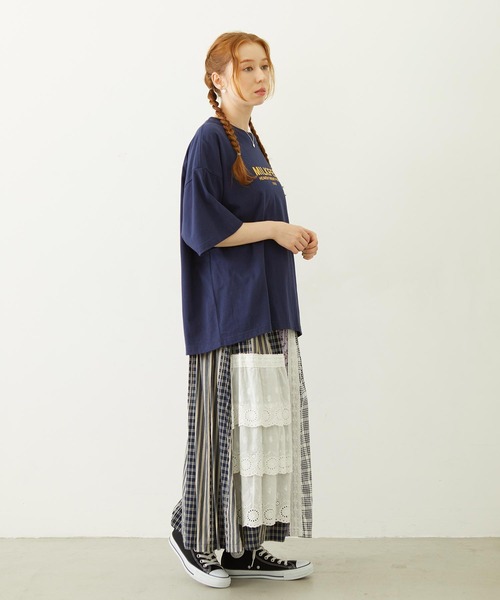 MILKFED.(ミルクフェド)の「STENCIL LOGO WIDE S/S TEE(Tシャツ/カットソー・レディース・ブラック/ネイビー/ホワイト・L/M)」の18枚目の写真