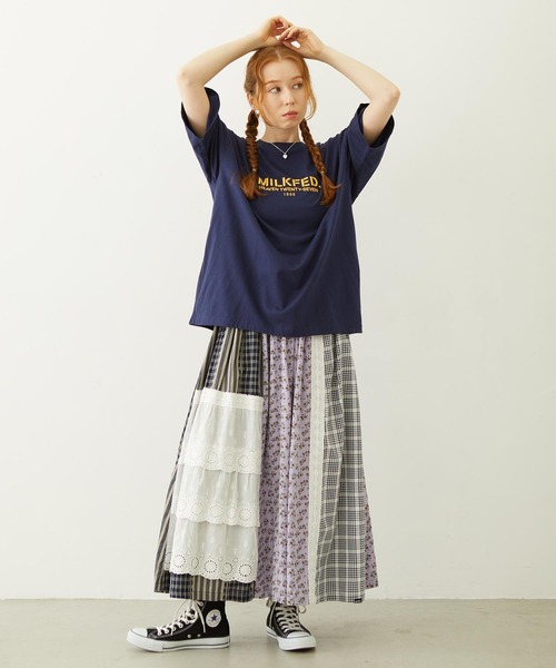 MILKFED.(ミルクフェド)の「STENCIL LOGO WIDE S/S TEE(Tシャツ/カットソー・レディース・ブラック/ネイビー/ホワイト・L/M)」の20枚目の写真