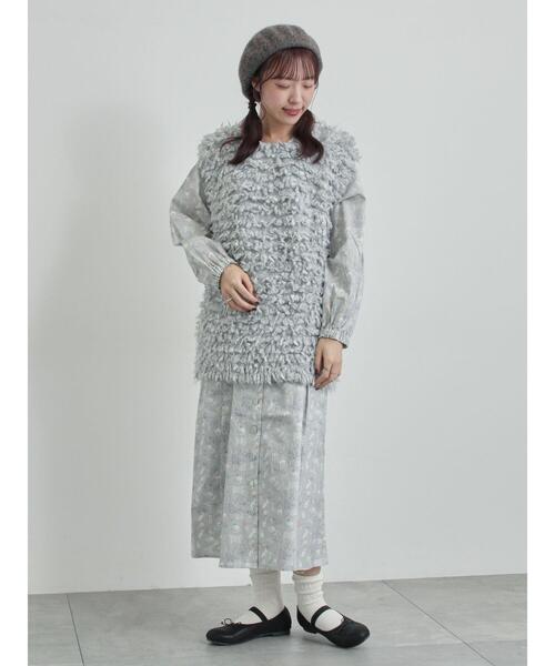 TSUHARU by Samansa Mos2（ツハルバイサマンサモスモス）の「【LIBERTY】Koh & Eito柄ビエラワンピース（ワンピース・レディース・シルバーグレー/ブラック・F）」の10枚目の写真