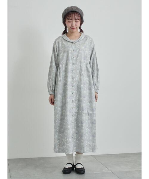 TSUHARU by Samansa Mos2（ツハルバイサマンサモスモス）の「【LIBERTY】Koh & Eito柄ビエラワンピース（ワンピース・レディース・シルバーグレー/ブラック・F）」の15枚目の写真