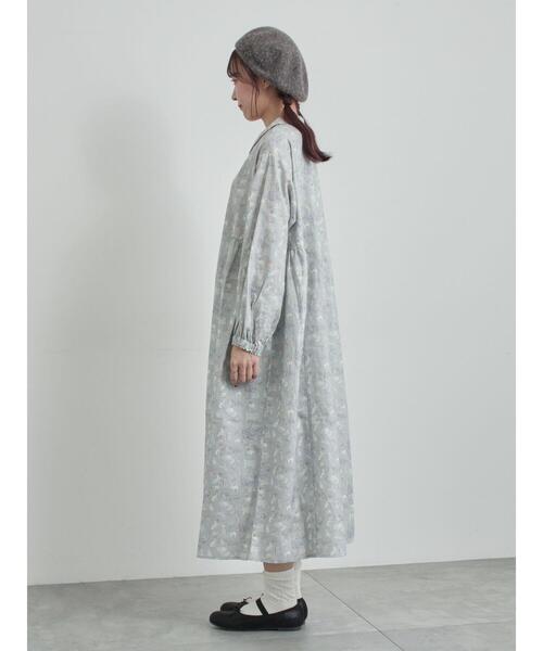 TSUHARU by Samansa Mos2（ツハルバイサマンサモスモス）の「【LIBERTY】Koh & Eito柄ビエラワンピース（ワンピース・レディース・シルバーグレー/ブラック・F）」の16枚目の写真