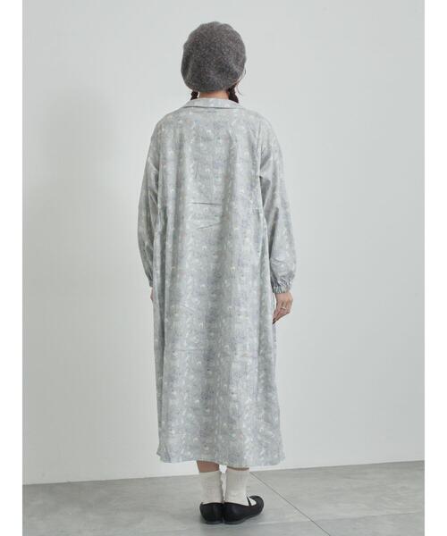 TSUHARU by Samansa Mos2（ツハルバイサマンサモスモス）の「【LIBERTY】Koh & Eito柄ビエラワンピース（ワンピース・レディース・シルバーグレー/ブラック・F）」の17枚目の写真