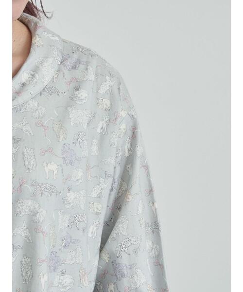 TSUHARU by Samansa Mos2（ツハルバイサマンサモスモス）の「【LIBERTY】Koh & Eito柄ビエラワンピース（ワンピース・レディース・シルバーグレー/ブラック・F）」の19枚目の写真