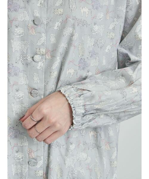 TSUHARU by Samansa Mos2（ツハルバイサマンサモスモス）の「【LIBERTY】Koh & Eito柄ビエラワンピース（ワンピース・レディース・シルバーグレー/ブラック・F）」の20枚目の写真