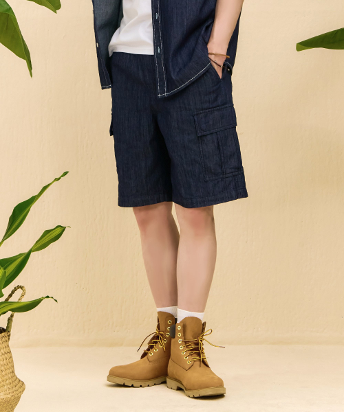 CHASECULT(チェイスカルト)の「男性フルバンディングカーゴ5部デニムパンツ-ネイビー(その他パンツ・メンズ・ネイビー・70/76/86/82)」の2枚目の写真
