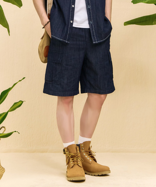 CHASECULT(チェイスカルト)の「男性フルバンディングカーゴ5部デニムパンツ-ネイビー(その他パンツ・メンズ・ネイビー・70/76/86/82)」の3枚目の写真