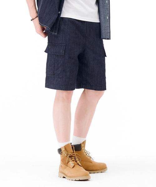 CHASECULT(チェイスカルト)の「男性フルバンディングカーゴ5部デニムパンツ-ネイビー(その他パンツ・メンズ・ネイビー・70/76/86/82)」の5枚目の写真