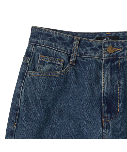 LAP(ラップ)の「起毛レジカウォッシングデッキブーツカットパンツ AQ4DPB60(デニムパンツ・レディース・ダークブルー・SMALL/MEDIUM)」の2枚目の写真
