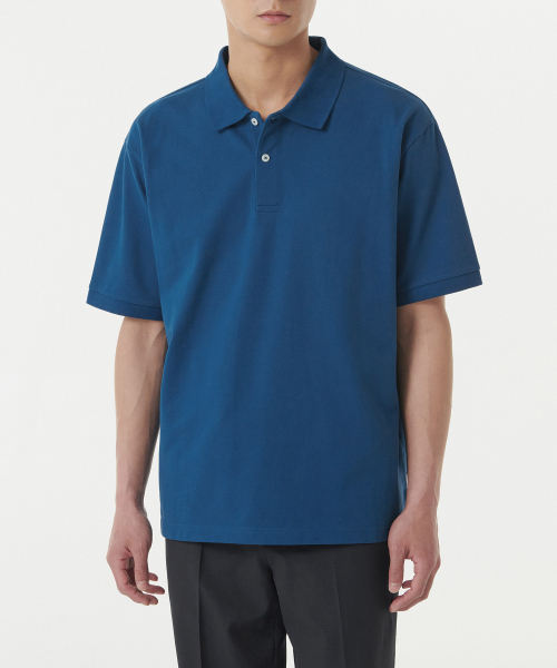 MUSINSA STANDARD（ムシンサスタンダード）の「リラックスフィットピケポロシャツ[クラシックブルー]（ポロシャツ・メンズ・その他・XX-LARGE/LARGE/MEDIUM/SMALL/X-LARGE）」の2枚目の写真