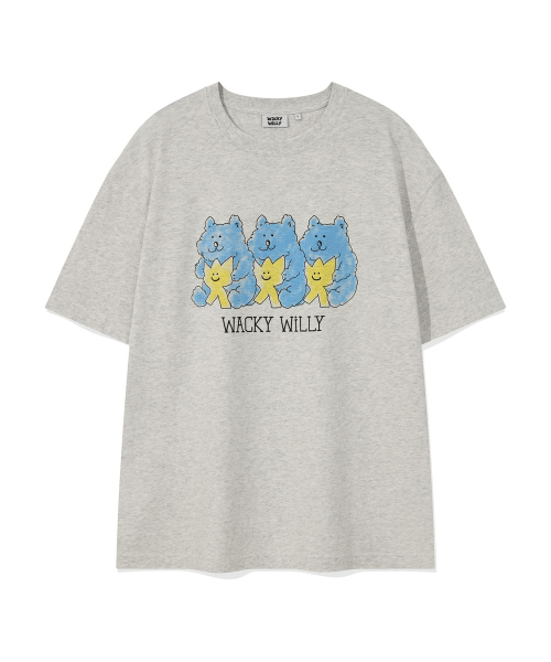 Wacky WiLLy(ワッキーウィリー)の「ベアプリント半袖Tシャツライトグレー(Tシャツ/カットソー・レディース・その他・X-LARGE/SMALL/MEDIUM/LARGE)」の1枚目の写真