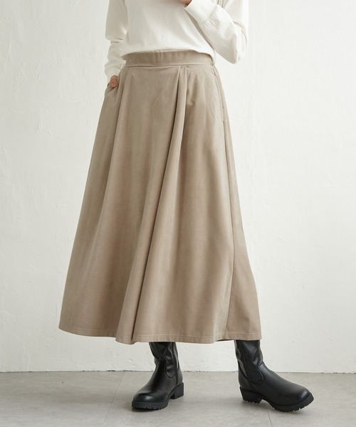 ikka（イッカ）の「ベロアツイルラップフウスカーチョ（その他パンツ・レディース・カーキ/ベージュ/チャコール・M/L/S）」の2枚目の写真