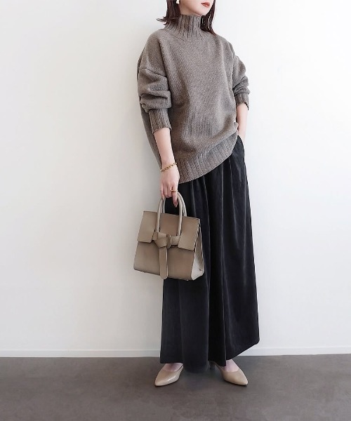 ikka（イッカ）の「ベロアツイルラップフウスカーチョ（その他パンツ・レディース・カーキ/ベージュ/チャコール・M/L/S）」の7枚目の写真