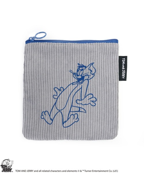 Tom＆Jerry（トムアンドジェリー）の「【公式】TOM and JERRY　フロッキー配色フラットポーチ（ポーチ・レディース・グレー/カーキ/アイボリー/ブラウン/レッド/イエロー・FREE）」の3枚目の写真