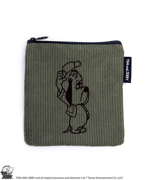 Tom＆Jerry（トムアンドジェリー）の「【公式】TOM and JERRY　フロッキー配色フラットポーチ（ポーチ・レディース・グレー/カーキ/アイボリー/ブラウン/レッド/イエロー・FREE）」の5枚目の写真