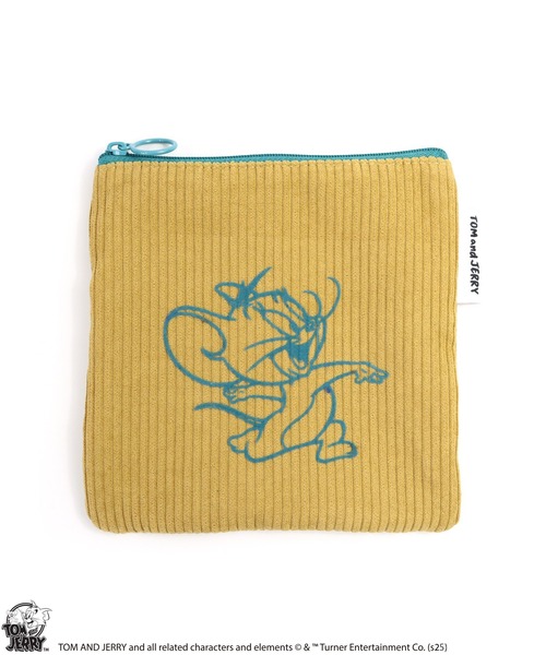 Tom＆Jerry（トムアンドジェリー）の「【公式】TOM and JERRY　フロッキー配色フラットポーチ（ポーチ・レディース・グレー/カーキ/アイボリー/ブラウン/レッド/イエロー・FREE）」の6枚目の写真