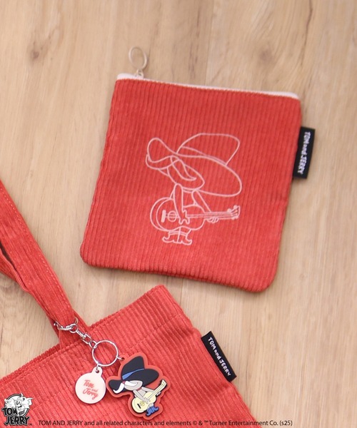 Tom＆Jerry（トムアンドジェリー）の「【公式】TOM and JERRY　フロッキー配色フラットポーチ（ポーチ・レディース・グレー/カーキ/アイボリー/ブラウン/レッド/イエロー・FREE）」の13枚目の写真