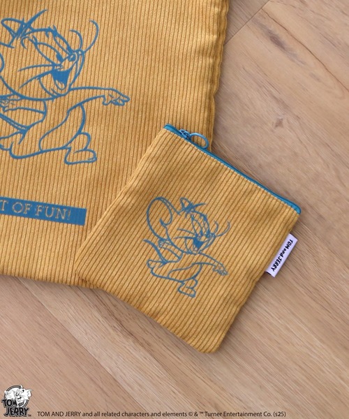 Tom＆Jerry（トムアンドジェリー）の「【公式】TOM and JERRY　フロッキー配色フラットポーチ（ポーチ・レディース・グレー/カーキ/アイボリー/ブラウン/レッド/イエロー・FREE）」の14枚目の写真