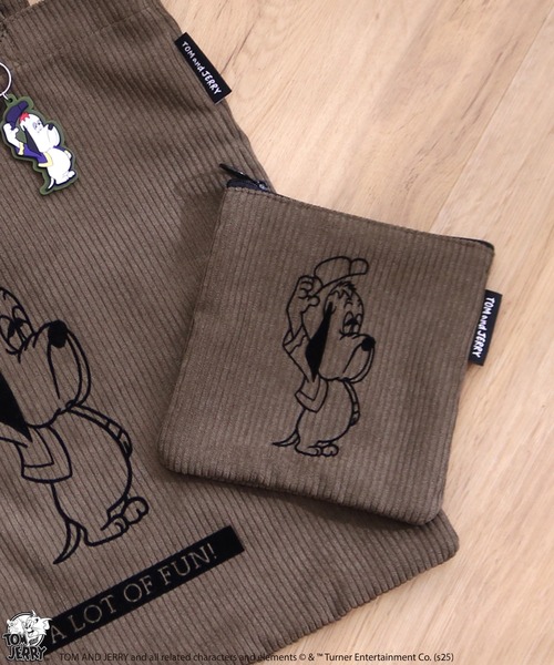 Tom＆Jerry（トムアンドジェリー）の「【公式】TOM and JERRY　フロッキー配色フラットポーチ（ポーチ・レディース・グレー/カーキ/アイボリー/ブラウン/レッド/イエロー・FREE）」の15枚目の写真