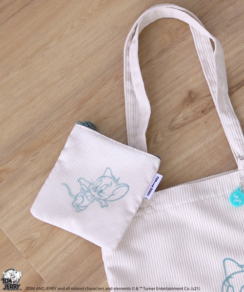 Tom＆Jerry（トムアンドジェリー）の「【公式】TOM and JERRY　フロッキー配色フラットポーチ（ポーチ・レディース・グレー/カーキ/アイボリー/ブラウン/レッド/イエロー・FREE）」の16枚目の写真