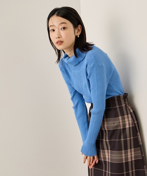 ketty（ケティ）の「調温バックボタンハイネックニット≪手洗い可能≫（ニット/セーター・レディース・ブラック系その他/ブルー/ブラック/ライトグレー・M）」の17枚目の写真