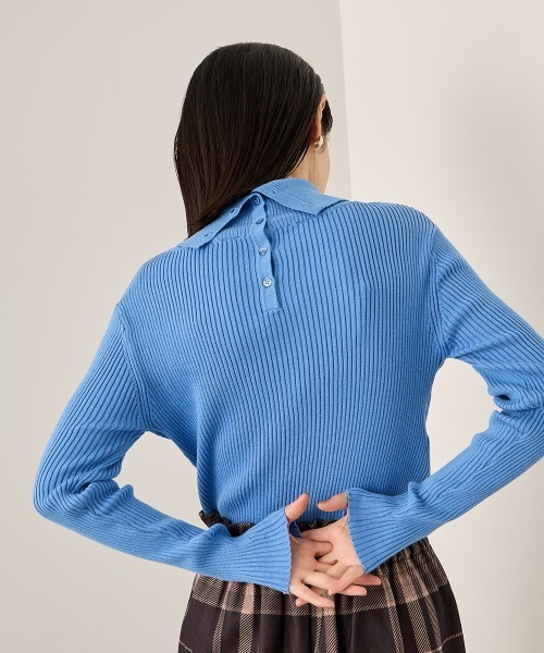 ketty（ケティ）の「調温バックボタンハイネックニット≪手洗い可能≫（ニット/セーター・レディース・ブラック系その他/ブルー/ブラック/ライトグレー・M）」の19枚目の写真