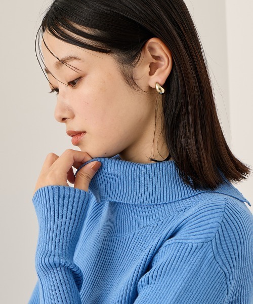 ketty（ケティ）の「調温バックボタンハイネックニット≪手洗い可能≫（ニット/セーター・レディース・ブラック系その他/ブルー/ブラック/ライトグレー・M）」の21枚目の写真