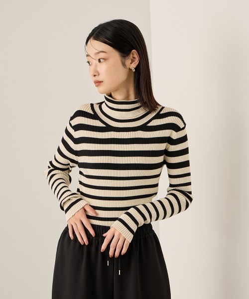 ketty（ケティ）の「調温バックボタンハイネックニット≪手洗い可能≫（ニット/セーター・レディース・ブラック系その他/ブルー/ブラック/ライトグレー・M）」の12枚目の写真