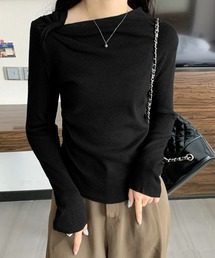 オフショルダーニットトップス 肌見せ秋服