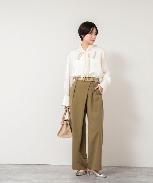 NOLLEY’S Sophi(ノーリーズソフィ)の「ウォッシャブルサテンドビーボウタイブラウス(シャツ/ブラウス・レディース・オフホワイト/ブラック・38)」の12枚目の写真