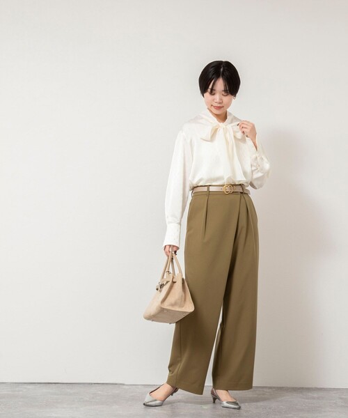 NOLLEY’S Sophi(ノーリーズソフィ)の「ウォッシャブルサテンドビーボウタイブラウス(シャツ/ブラウス・レディース・オフホワイト/ブラック・38)」の15枚目の写真